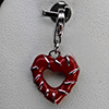 Heart Design Enamel Real 925 Sterling Silver White Gold Plated Pendant