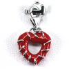 Heart Design Enamel Real 925 Sterling Silver White Gold Plated Pendant
