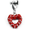 Heart Design Enamel Real 925 Sterling Silver White Gold Plated Pendant