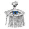 3.40 G. The Eyes White CZ Real 925 Sterling Silver White Gold Plated Pendant