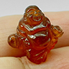 Natural Orange Spessartine Garnet 12.07 Ct. Very Happy Buddha Carving 13.5 x 13 Mm Gemstone Namibia