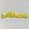 Natural Yellow Green Sphene 11.83 Ct. 4Pcs Rough Mixed Shape 10.2 x 8.9 Mm Gemstones From Madagascar