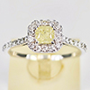 Natural Diamond 0.51 Ct. 18K White Gold Ring Size 6.5 And White Diamond 30 Pcs