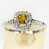Natural Diamond 0.34 Ct. 18K White Gold Ring Size 6.5 And White Diamond 23 Pcs