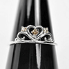 925 Sterling Silver Ring Jewelry 1.12 G. With Natural Diamond 0.12 Ct. Size 7