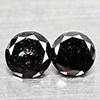 Natural Black Loose Diamond 0.46 Ct. 2 Pcs Round Diamond Cut 3.8 Mm