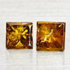 Natural Red Yellow Loose Diamond 0.44 Ct. 2 Pcs. Square Princess Cut 3.2 Mm
