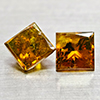 Natural Red Yellow Loose Diamond 0.85 Ct. 2 Pcs. Square Princess Cut
