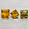 Natural Red Yellow Loose Diamond 0.55 Ct. 3 Pcs. Square Princess Cut 3.1 Mm