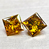 Natural Red Yellow Loose Diamond 0.28 Ct. 2 Pcs. Square Princess Cut 3 Mm