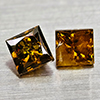 Natural Red Yellow Loose Diamond 0.29 Ct. 2 Pcs. Square Princess Cut 2.6 Mm