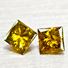 Natural Red Yellow Loose Diamond 0.19 Ct. 2 Pcs. Square Princess Cut 2.6 Mm