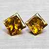Natural Yellow Loose Diamond 0.20 Ct. 2 Pcs. Square Princess Cut 2.5 Mm