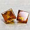 Natural Red Yellow Loose Diamond 0.40 Ct. 2 Pcs. Square Princess Cut 3 Mm