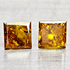 Natural Red Yellow Loose Diamond 0.35 Ct. 2 Pcs. Square Princess Cut 3 Mm
