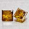 Natural Red Yellow Loose Diamond 0.33 Ct. 2 Pcs. Square Princess Cut 3.1 Mm