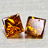 Natural Red Yellow Loose Diamond 0.26 Ct. 2 Pcs. Square Princess Cut 2.6 Mm