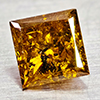 Natural Red Yellow Loose Diamond 0.21 Ct. Square Princess Cut 3.3 Mm