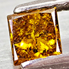 Natural Red Yellow Loose Diamond 0.28 Ct. Square Princess Cut From Belgium