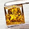 Natural Red Yellow Loose Diamond 0.22 Ct. Square Princess Cut 3.3 Mm
