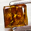 Natural Red Yellow Loose Diamond 0.36 Ct. Square Princess Cut 3.6 Mm