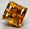 Natural Red Yellow Loose Diamond 0.34 Ct. Square Princess Cut From Belgium