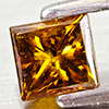 Natural Red Yellow Loose Diamond 0.26 Ct. Square Princess Cut 3.5 x 3.8 Mm