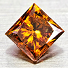 Natural Red Yellow Loose Diamond 0.42 Ct. Square Princess Cut 4 x 3.8 Mm
