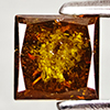 Natural Red Yellow Loose Diamond 0.38 Ct. Square Princess Cut 4 x 3.8 Mm