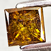 Natural Red Yellow Loose Diamond 0.59 Ct. Square Princess Cut 4.5 Mm
