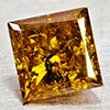 Natural Red Yellow Loose Diamond 0.41 Ct. Square Princess Cut 4 x 3.7 Mm