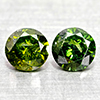Natural Green Loose Diamond 0.29 Ct. 2 Pcs Round Diamond Cut 3.5 Mm
