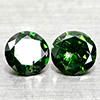 Natural Green Loose Diamond 0.29 Ct. 2 Pcs Round Diamond Cut 3.5 Mm