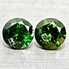 Natural Green Loose Diamond 0.64 Ct. 2 Pcs Round Diamond Cut 4.3 Mm