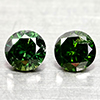 Natural Green Loose Diamond 0.34 Ct. 2 Pcs Round Diamond Cut 3.4 Mm