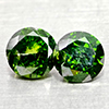 Natural Green Loose Diamond 0.49 Ct. 2 Pcs Round Diamond Cut 4 Mm