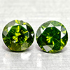 Natural Green Loose Diamond 0.30 Ct. 2 Pcs Round Diamond Cut 3.4 Mm
