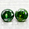 Natural Green Loose Diamond 0.32 Ct. 2 Pcs Round Diamond Cut 3.5 Mm