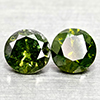 Natural Green Loose Diamond 0.39 Ct. 2 Pcs Round Diamond Cut 3.7 Mm