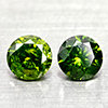 Natural Green Loose Diamond 0.38 Ct. 2 Pcs Round Diamond Cut 3.7 Mm