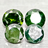 Natural Green Loose Diamond 0.69 Ct. 4 Pcs Round Diamond Cut 3.8 Mm