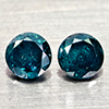 Natural Blue Loose Diamond 0.32 Ct. 2 Pcs Round Diamond Cut 3.3 Mm