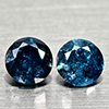 Natural Blue Loose Diamond 0.25 Ct. 2 Pcs Round Diamond Cut 3.1 Mm