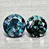 Natural Blue Loose Diamond 0.26 Ct. 2 Pcs Round Diamond Cut 3 Mm
