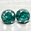 Natural Blue Loose Diamond 0.30 Ct. 2 Pcs Round Diamond Cut 3.2 Mm