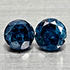 Natural Blue Loose Diamond 0.41 Ct. 2 Pcs Round Diamond Cut 3.3 Mm
