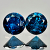 Natural Blue Loose Diamond 0.20 Ct. 2 Pcs Round Diamond Cut 2.9 Mm