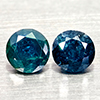 Natural Blue Loose Diamond 0.28 Ct. 2 Pcs Round Diamond Cut 3 Mm