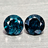 Natural Blue Loose Diamond 0.17 Ct. 2 Pcs Round Diamond Cut 2.7 Mm From Belgium