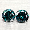 Natural Blue Loose Diamond 0.19 Ct. 2 Pcs Round Diamond Cut 2.8 Mm From Belgium